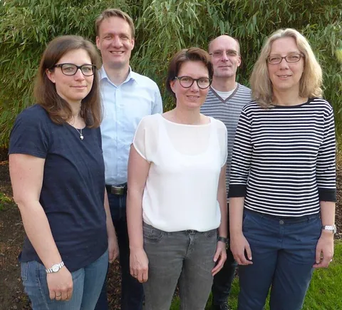 Gruppenfoto Förderkreis-Vorstand: v.l.n.r.: Friederike Schwier, Gaylord Kurre, Steffi Baade, Bernd Bulmahn (Vorsitzender), Sarah Schmidt.