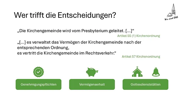 Powerpoint-Folie zur Gebäudeentwicklung (Inhalt können wir bei Bedarf barrierefrei zur Verfügung stellen)