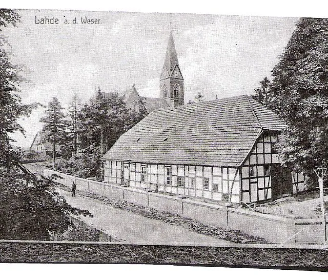 Historische Ansichtskarte der Lahder Kirche